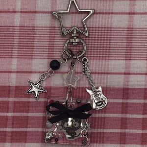 Sanrio Silver and Black Star Keychain